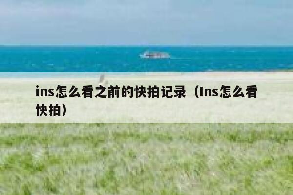 ins怎么看之前的快拍记录（Ins怎么看快拍） 第1张