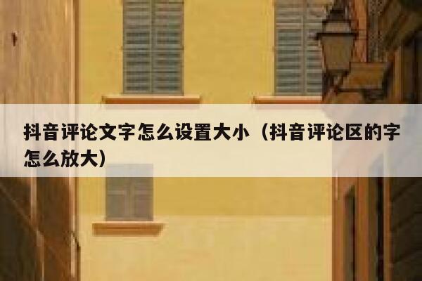 抖音评论文字怎么设置大小（抖音评论区的字怎么放大） 第1张