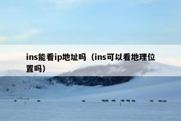 ins能看ip地址吗（ins可以看地理位置吗） 第1张