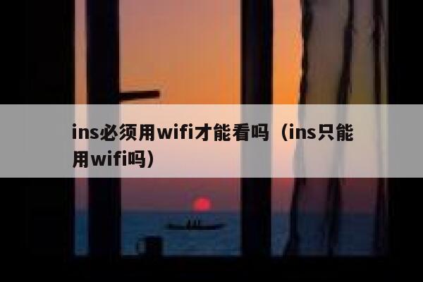 ins必须用wifi才能看吗（ins只能用wifi吗） 第1张