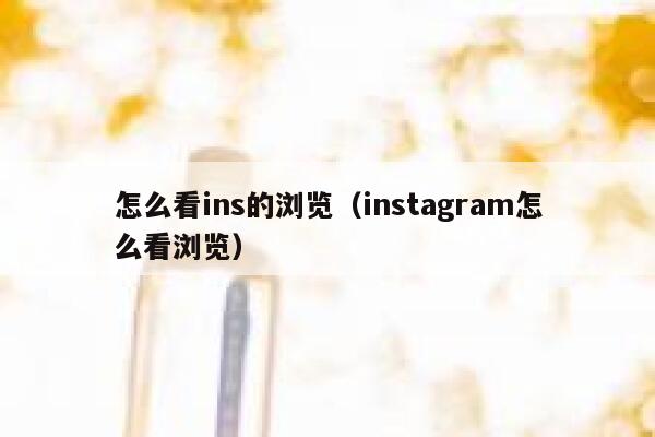 怎么看ins的浏览（instagram怎么看浏览） 第1张