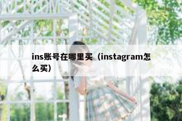 ins账号在哪里买（instagram怎么买） 第1张
