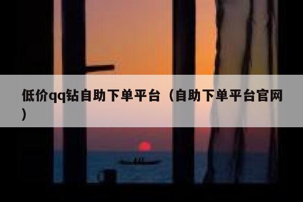 低价qq钻自助下单平台（自助下单平台官网） 第1张