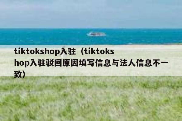 tiktokshop入驻（tiktokshop入驻驳回原因填写信息与法人信息不一致） 第1张