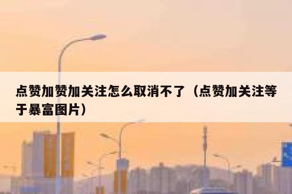 点赞加赞加关注怎么取消不了（点赞加关注等于暴富图片） 第1张