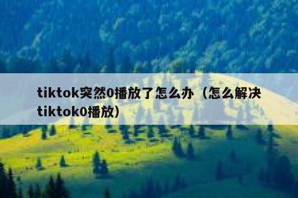 tiktok突然0播放了怎么办（怎么解决tiktok0播放） 第1张