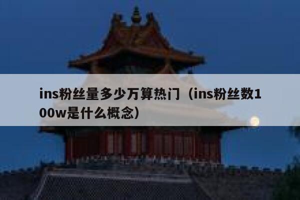 ins粉丝量多少万算热门（ins粉丝数100w是什么概念） 第1张