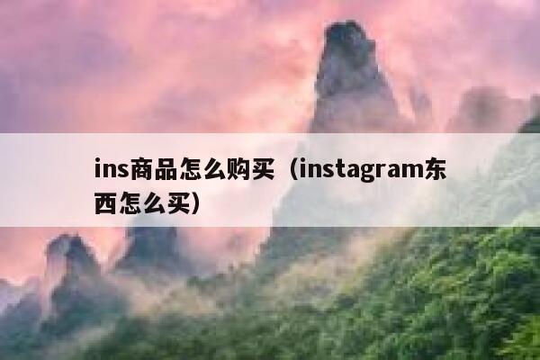 ins商品怎么购买（instagram东西怎么买） 第1张