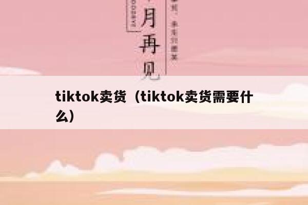 tiktok卖货（tiktok卖货需要什么） 第1张