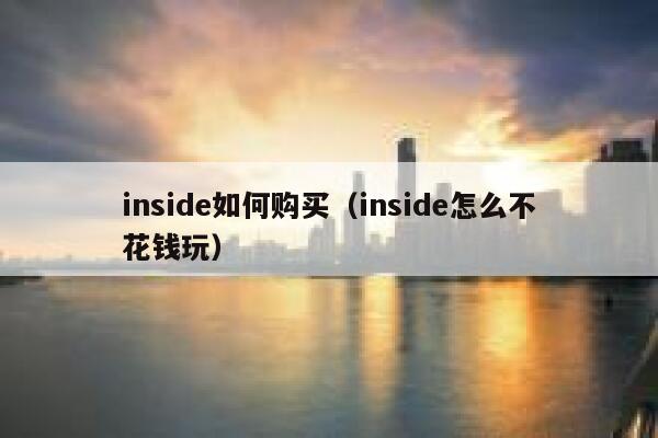 inside如何购买（inside怎么不花钱玩） 第1张