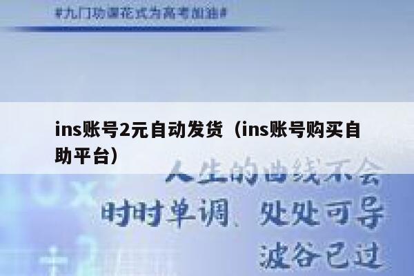 ins账号2元自动发货（ins账号购买自助平台） 第1张