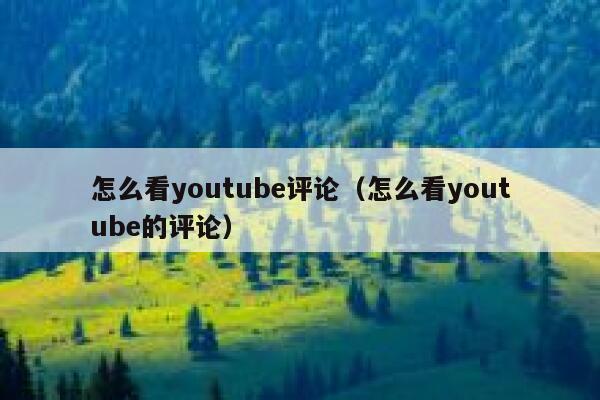 怎么看youtube评论（怎么看youtube的评论） 第1张