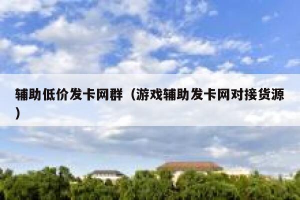 辅助低价发卡网群（游戏辅助发卡网对接货源） 第1张