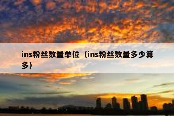 ins粉丝数量单位（ins粉丝数量多少算多） 第1张
