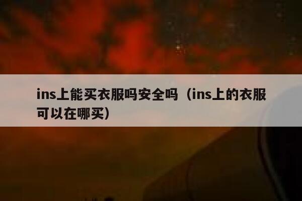ins上能买衣服吗安全吗（ins上的衣服可以在哪买） 第1张
