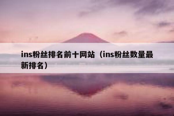ins粉丝排名前十网站（ins粉丝数量最新排名） 第1张