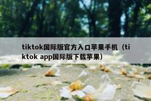 tiktok国际版官方入口苹果手机（tiktok app国际版下载苹果） 第1张