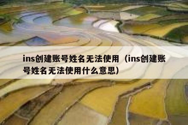 ins创建账号姓名无法使用（ins创建账号姓名无法使用什么意思） 第1张