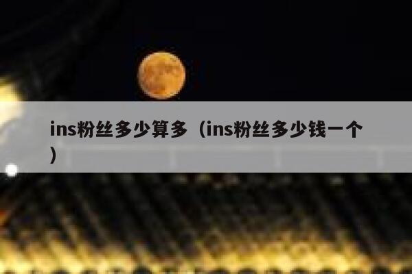 ins粉丝多少算多（ins粉丝多少钱一个） 第1张