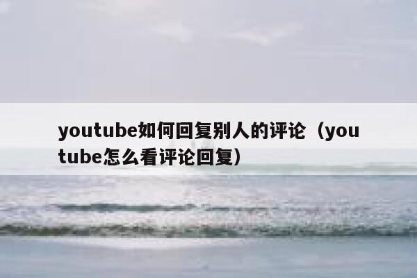 youtube如何回复别人的评论（youtube怎么看评论回复） 第1张