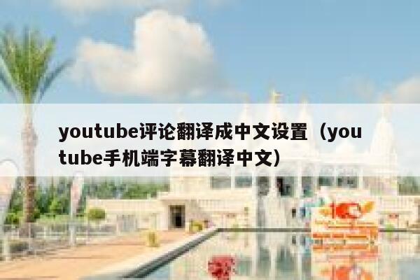 youtube评论翻译成中文设置（youtube手机端字幕翻译中文） 第1张