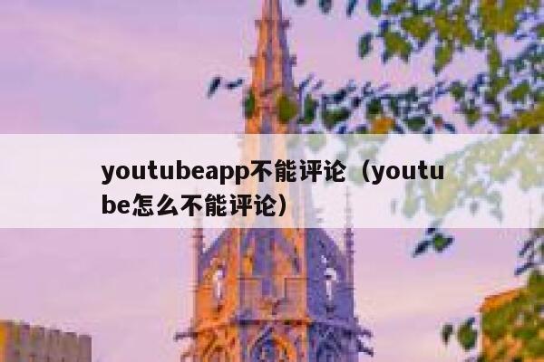 youtubeapp不能评论（youtube怎么不能评论） 第1张