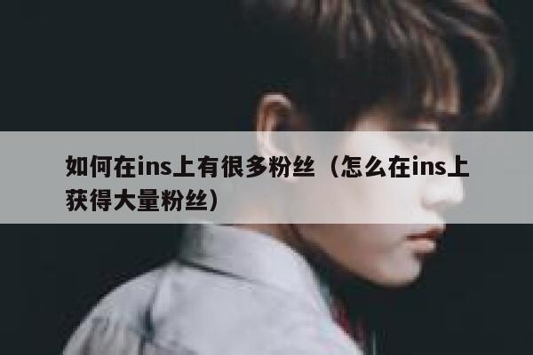 如何在ins上有很多粉丝（怎么在ins上获得大量粉丝） 第1张