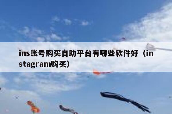 ins账号购买自助平台有哪些软件好（instagram购买） 第1张