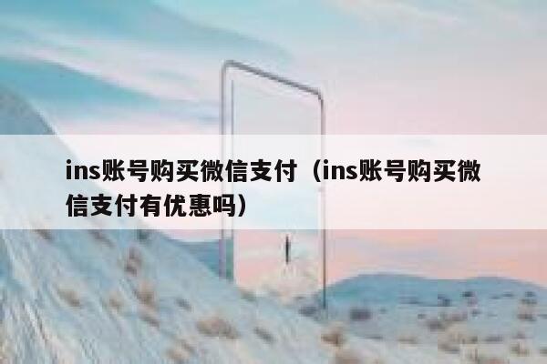 ins账号购买微信支付（ins账号购买微信支付有优惠吗） 第1张