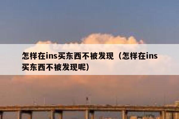 怎样在ins买东西不被发现（怎样在ins买东西不被发现呢） 第1张