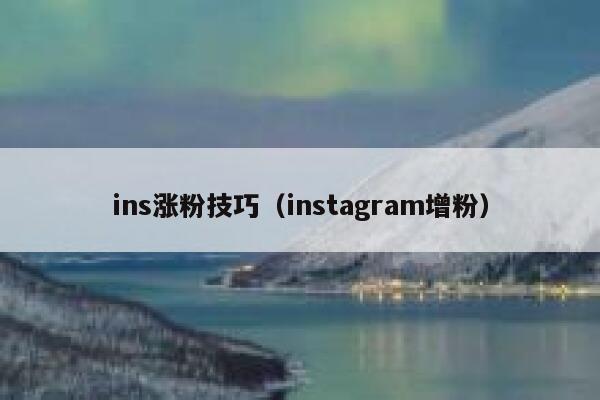 ins涨粉技巧（instagram增粉） 第1张