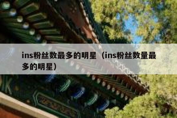 ins粉丝数最多的明星（ins粉丝数量最多的明星） 第1张