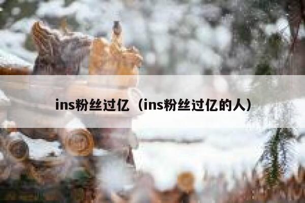 ins粉丝过亿（ins粉丝过亿的人） 第1张