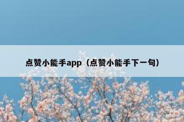 点赞小能手app（点赞小能手下一句） 第1张