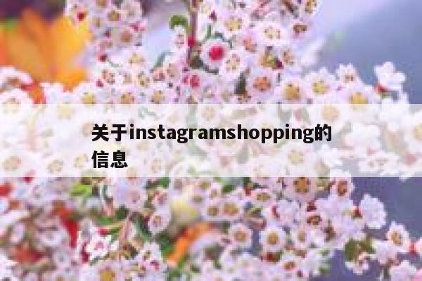 关于instagramshopping的信息 第1张