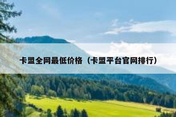 卡盟全网最低价格（卡盟平台官网排行） 第1张
