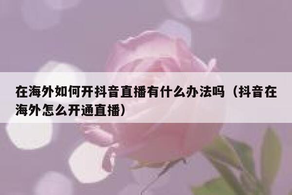 在海外如何开抖音直播有什么办法吗(抖音在海外怎么开通直播) 第1张 在海外如何开抖音直播有什么办法吗(抖音在海外怎么开通直播) 第1张
