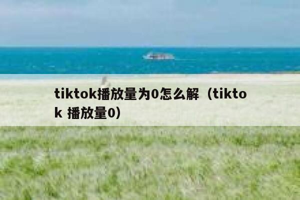 tiktok播放量为0怎么解（tiktok 播放量0） 第1张