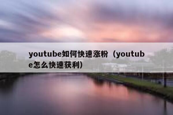youtube如何快速涨粉(youtube怎么快速获利) 第1张 youtube如何快速涨粉(youtube怎么快速获利) 第1张