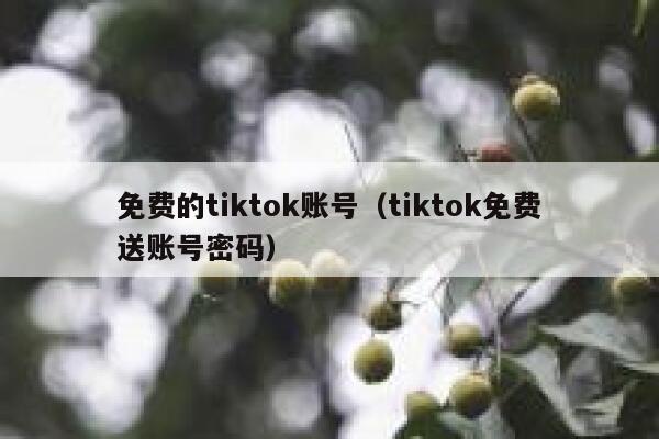 免费的tiktok账号（tiktok免费送账号密码） 第1张