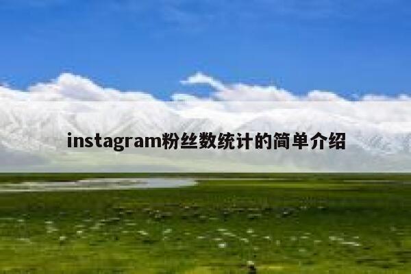 instagram粉丝数统计的简单介绍 第1张