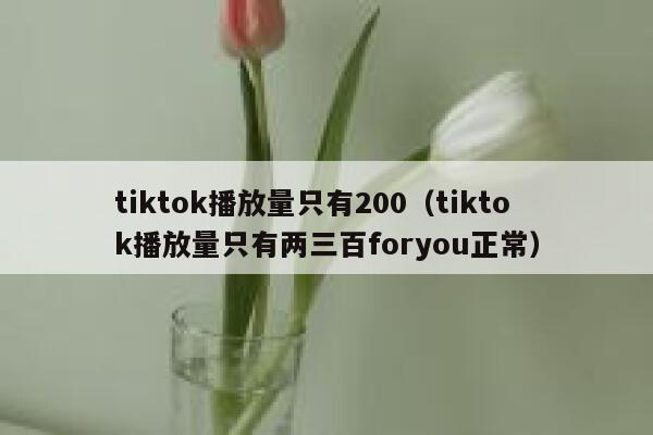 tiktok播放量只有200（tiktok播放量只有两三百foryou正常） 第1张