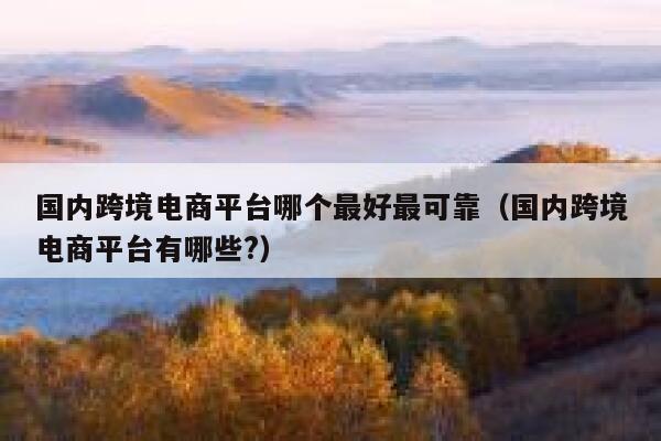 国内跨境电商平台哪个最好最可靠（国内跨境电商平台有哪些?） 第1张