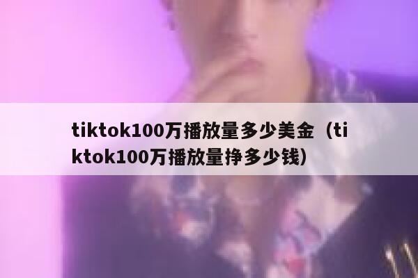 tiktok100万播放量多少美金（tiktok100万播放量挣多少钱） 第1张
