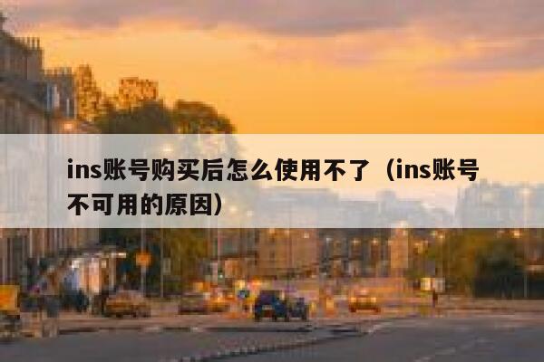 ins账号购买后怎么使用不了（ins账号不可用的原因） 第1张