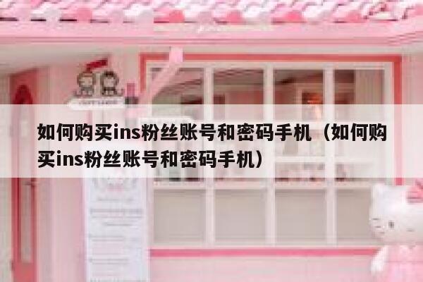 如何购买ins粉丝账号和密码手机（如何购买ins粉丝账号和密码手机） 第1张