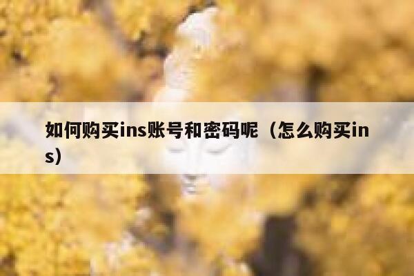 如何购买ins账号和密码呢(怎么购买ins) 第1张 如何购买ins账号和密码呢(怎么购买ins) 第1张