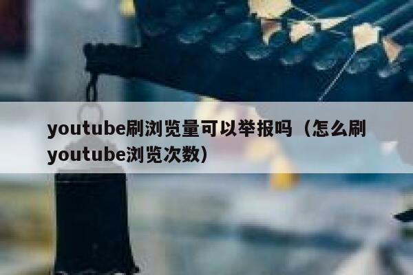 youtube刷浏览量可以举报吗（怎么刷youtube浏览次数） 第1张