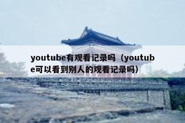 youtube有观看记录吗（youtube可以看到别人的观看记录吗） 第1张