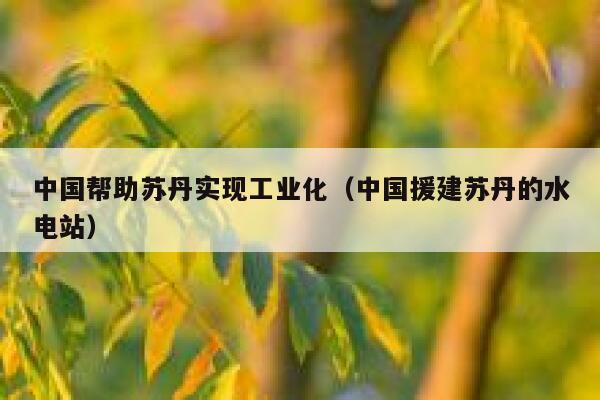 中国帮助苏丹实现工业化（中国援建苏丹的水电站） 第1张
